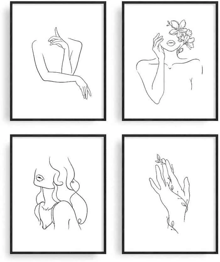 Simple Line Drawings of a Woman