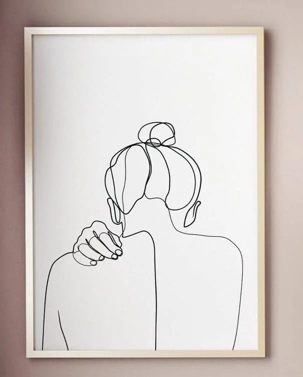 Woman's back - simple minimalist sketch