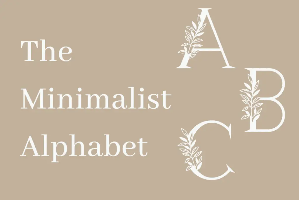 Graphic reading "The minimalist alphabet"